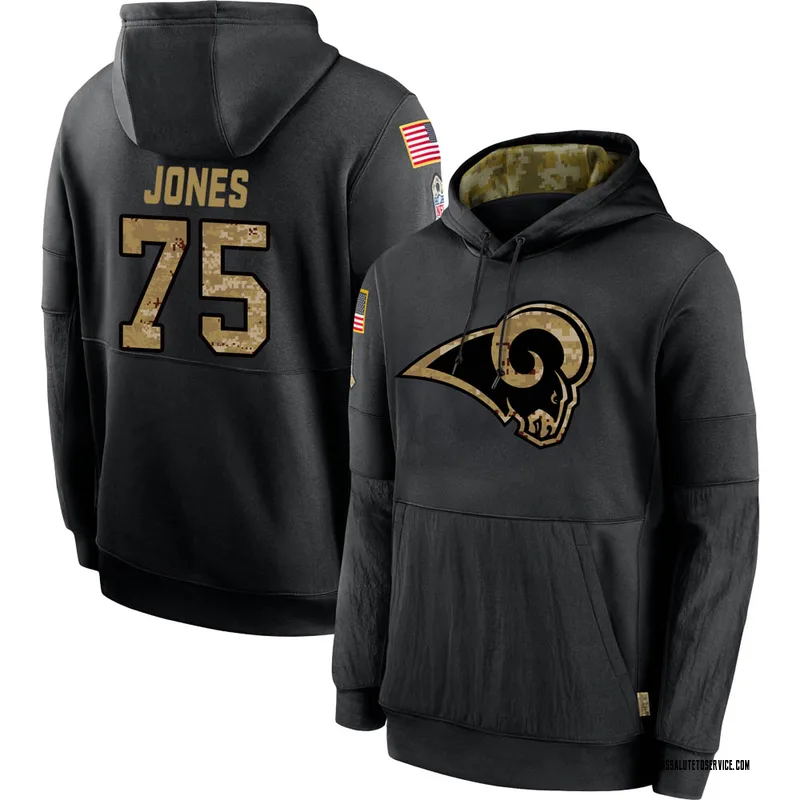 NFL Los Angeles Rams Deacon Jones Blue White 3D Pullover Hoodie