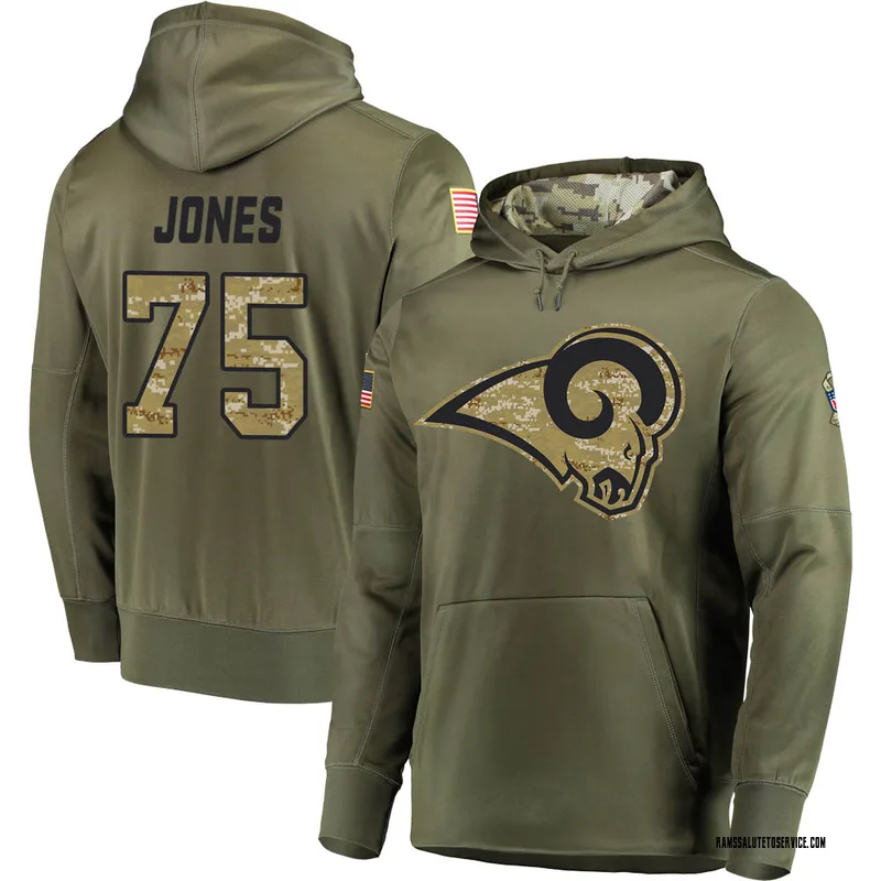 NFL Los Angeles Rams Deacon Jones Blue White 3D Pullover Hoodie